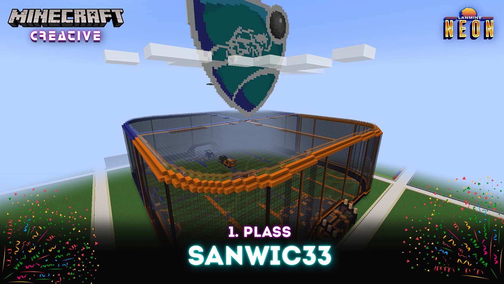 Rocket league stadion laget av Sanwic33 til Minecraft turnering på LANmine 32 neon